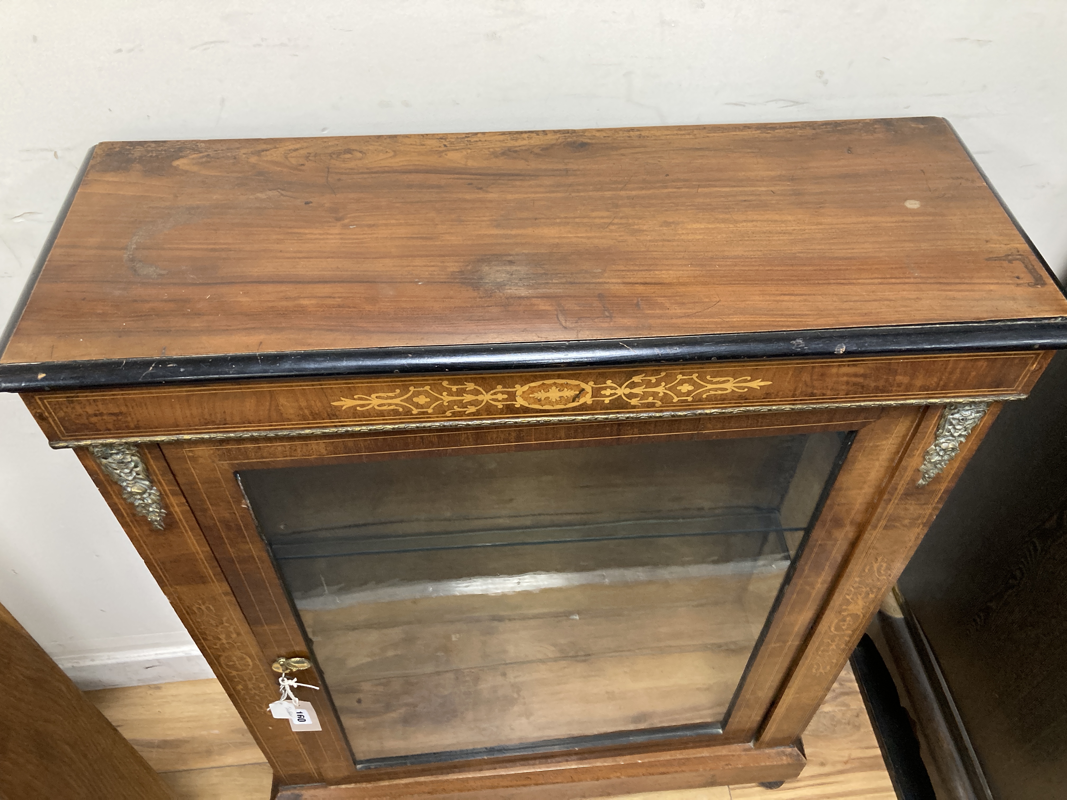 A Victorian walnut pier cabinet, width 80cm, depth 28cm, height 105cm